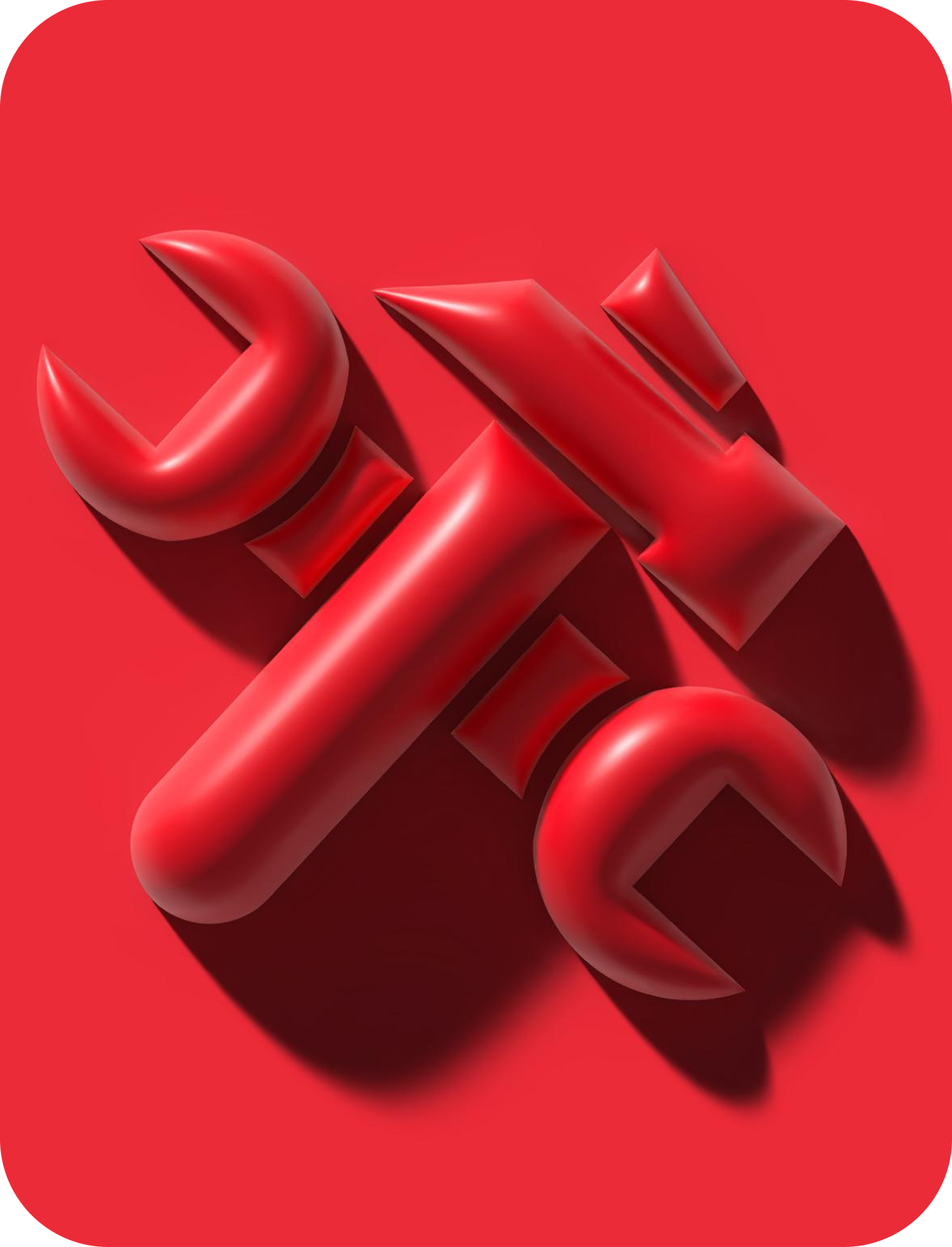 3D Red Tools Icon